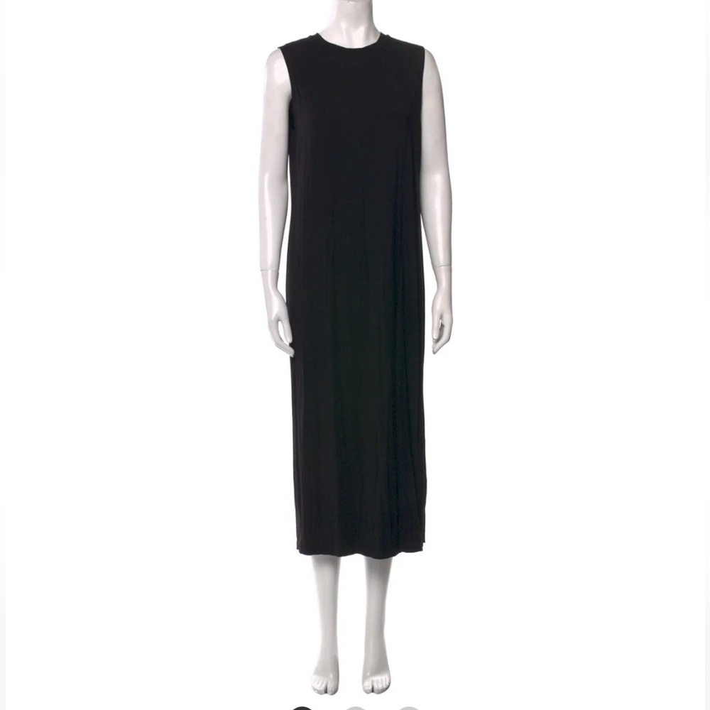 VINCE Black Crewneck Sleeveless Midi Dress, Size Small